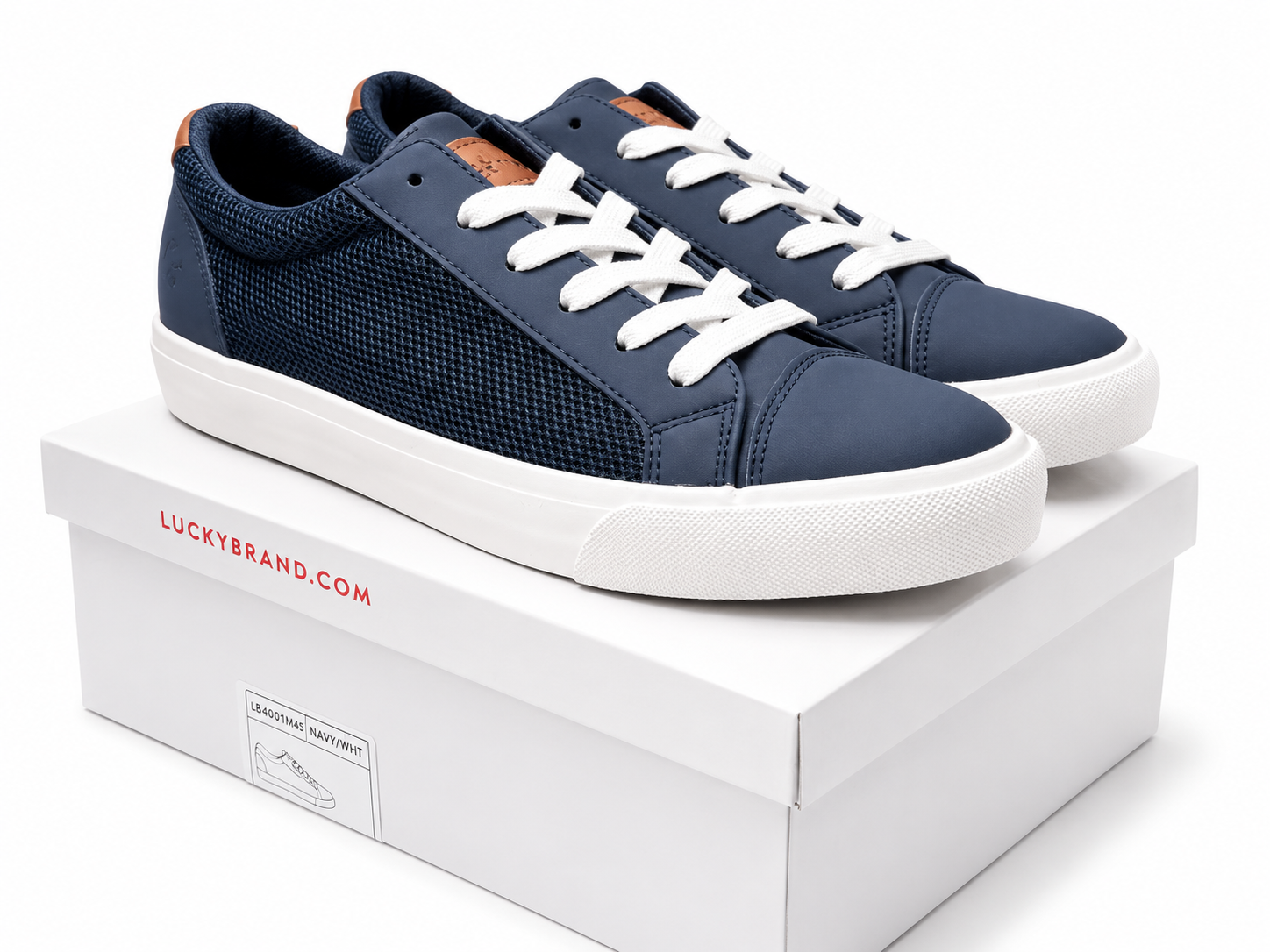 Lucky Brand Men’s Navy Blue Casual Low-Top Sneakers Size 8 New with Box Authentic