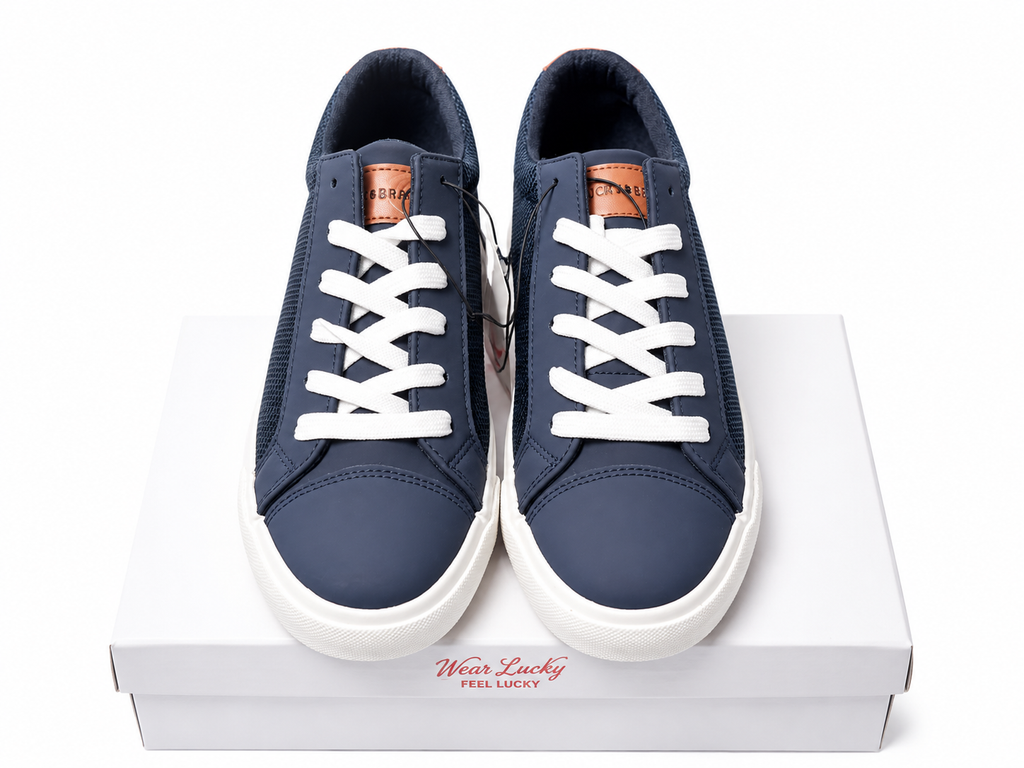 Lucky Brand Men’s Navy Blue Casual Low-Top Sneakers Size 8 New with Box Authentic
