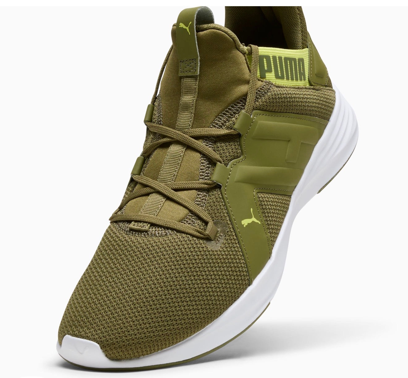 PUMA Contempt Demi Running Shoes Olive Green Lime Sheen Men’s Size 10.5 New