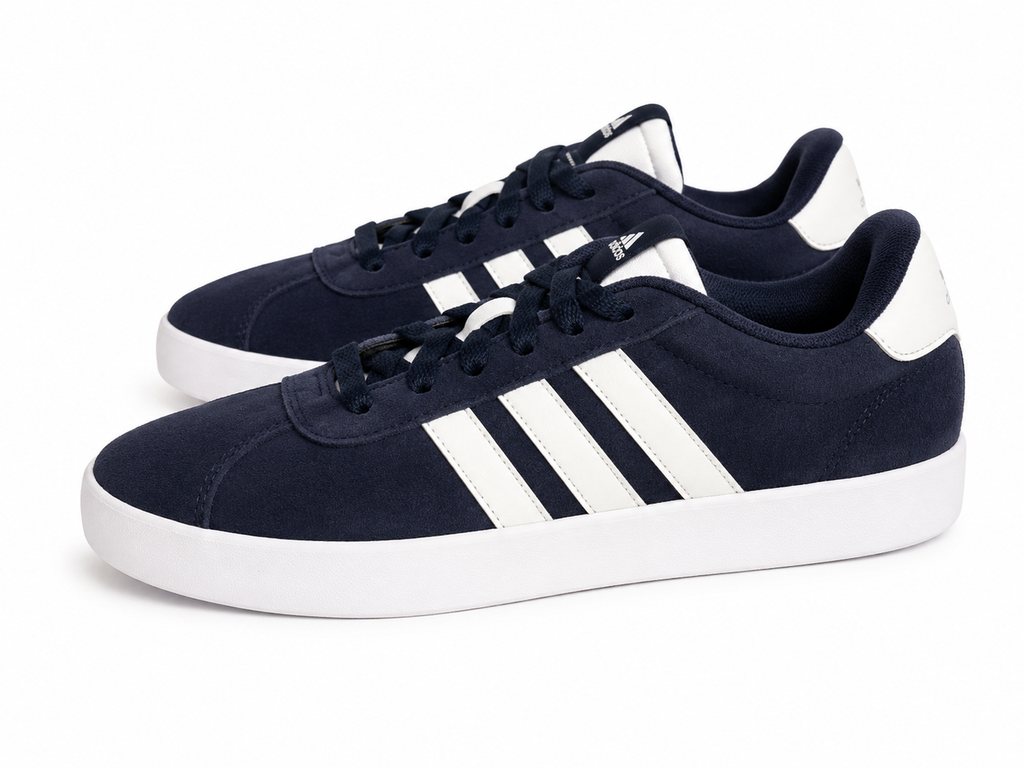 Adidas VL Court 3.0 Men’s Sneakers Navy/White Suede Casual Shoes Size 12