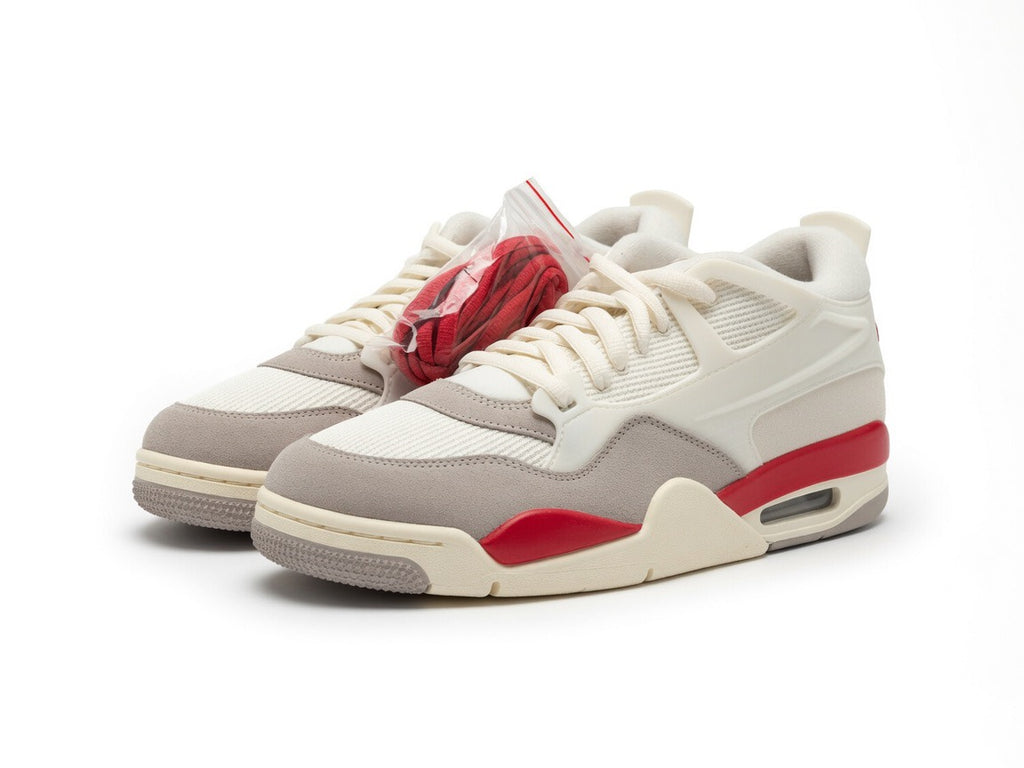 Nike Air Jordan 4 RM Sail Fire Red College Grey Men’s Size 11