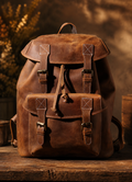 The Heritage Leather Knapsack 19L Full-Grain Cowhide Backpack