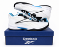 Reebok More Buckets Basketball Shoes
Men's Size 9.5 White Blue Black - New