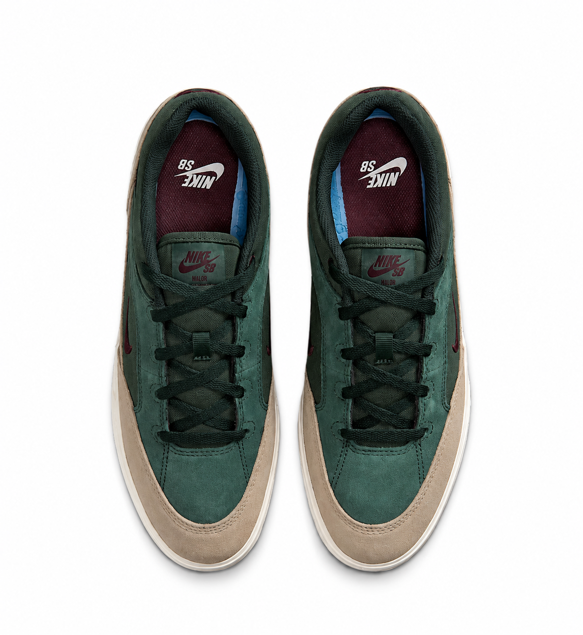 Nike SB Malor Skate Shoes Green/Tan Suede Men’s Size 11