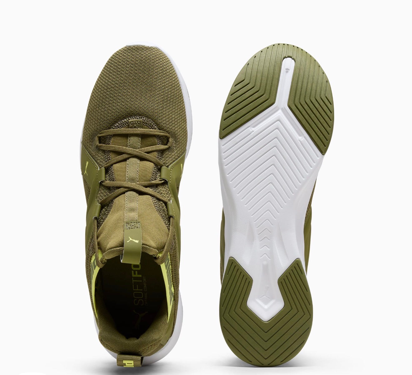 PUMA Contempt Demi Running Shoes Olive Green Lime Sheen Men’s Size 10.5 New