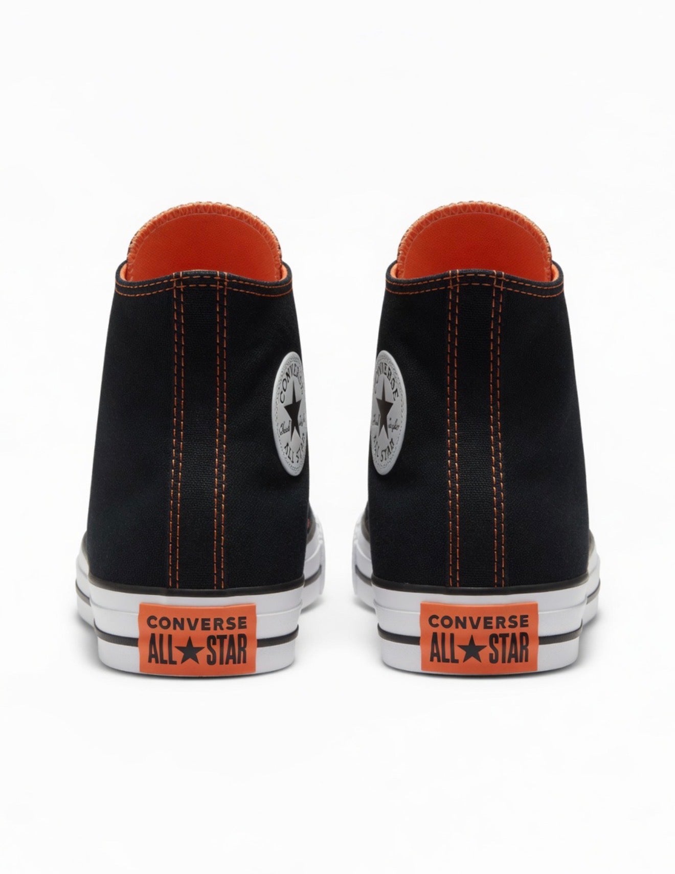 Classic Black & Orange High-Top Converse Sneakers Men’s Size 10.5