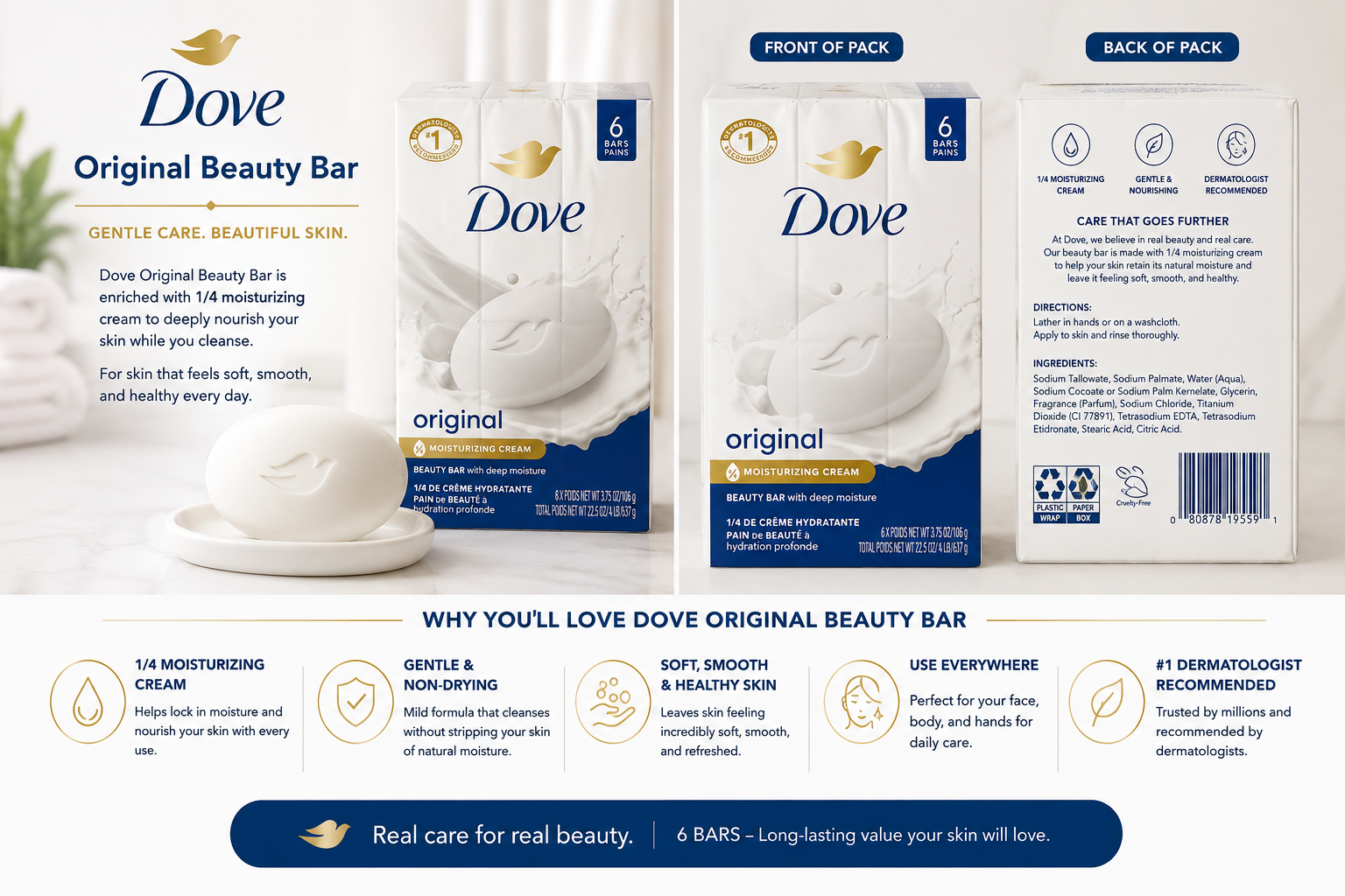 Dove Original Beauty 6 Pk Soap
