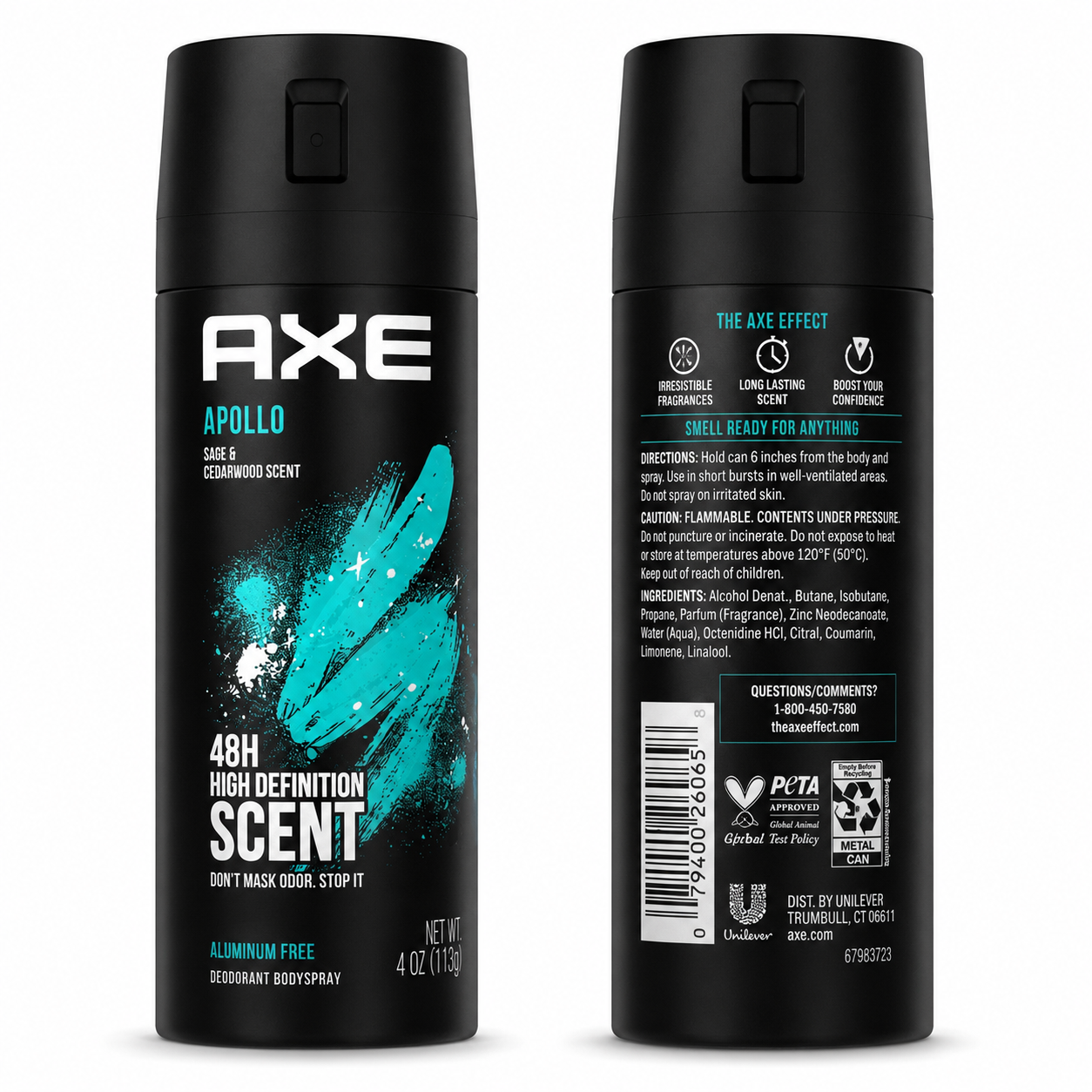 AXE Apollo Body Spray Deodorant – 48H High Definition Scent 4oz