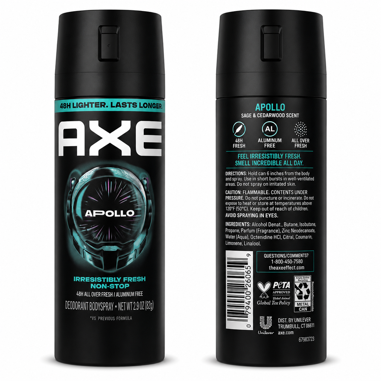 AXE Apollo Deodorant Body Spray – 48H Fresh Aluminum Free 2.9oz