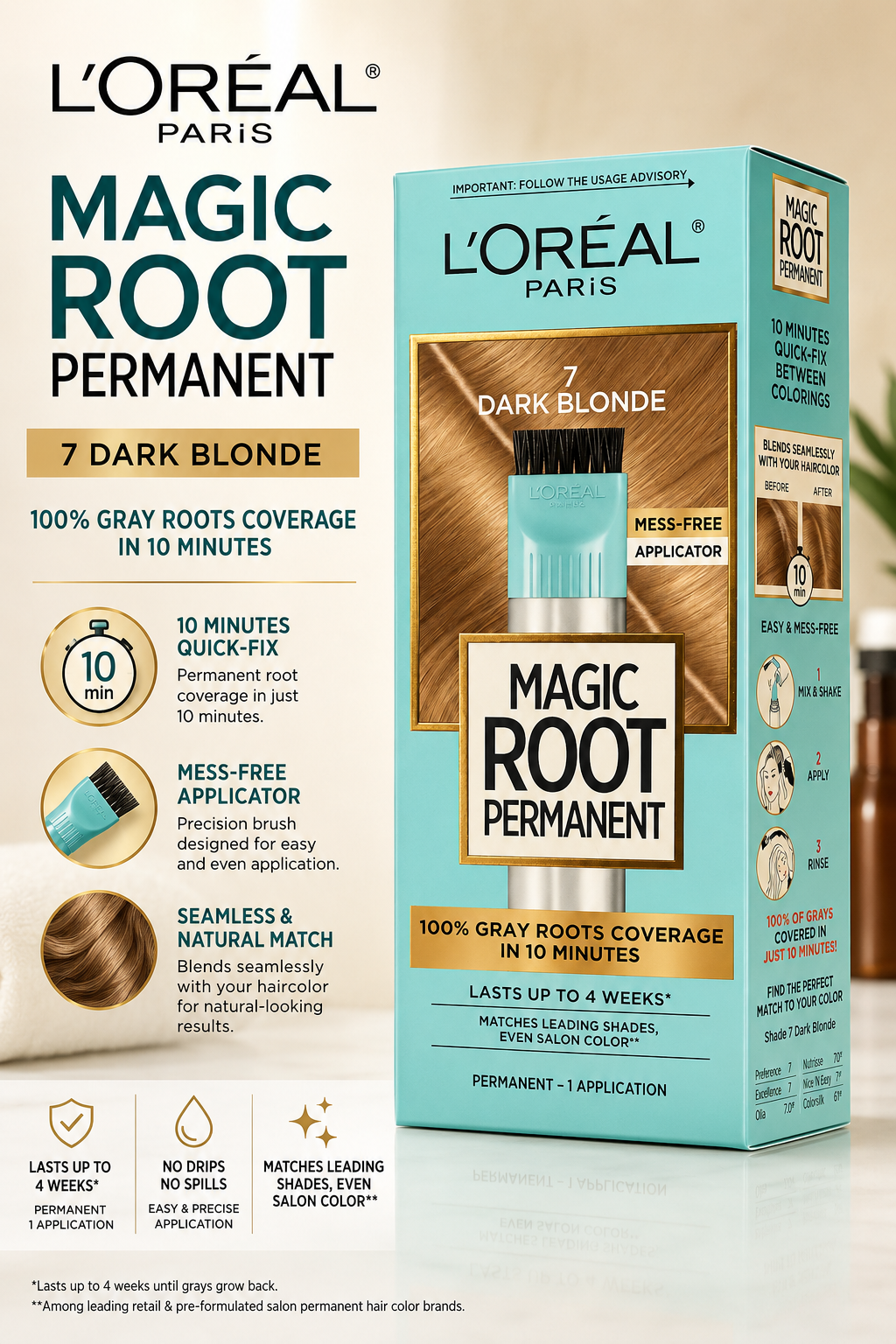 L’Oréal Paris Magic Root Permanent Hair Color – 7 Dark Blonde