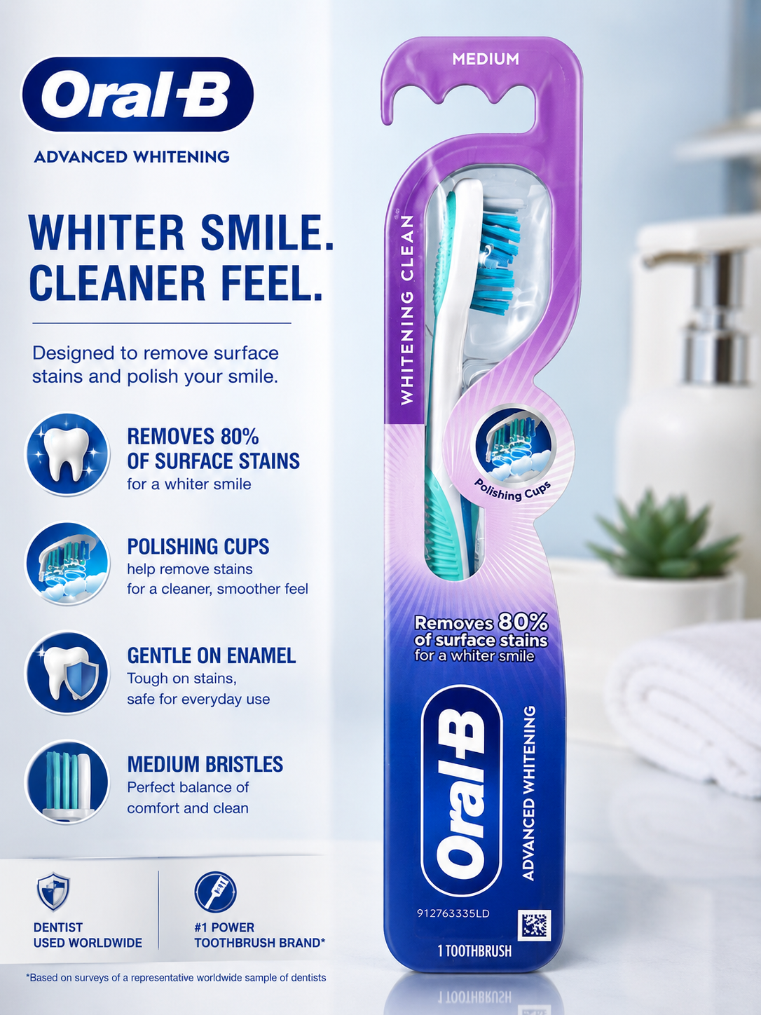 Oral-B Oral-B Advanced Whitening Toothbrush Medium Bristles