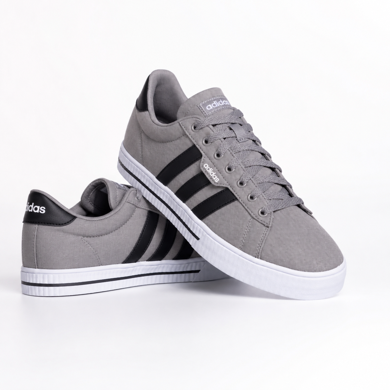 Adidas Grey Canvas Low-Top Sneakers Size 10.5