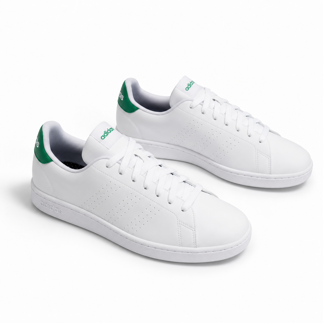 Adidas Classic White & Green Sneakers – Size 8.5