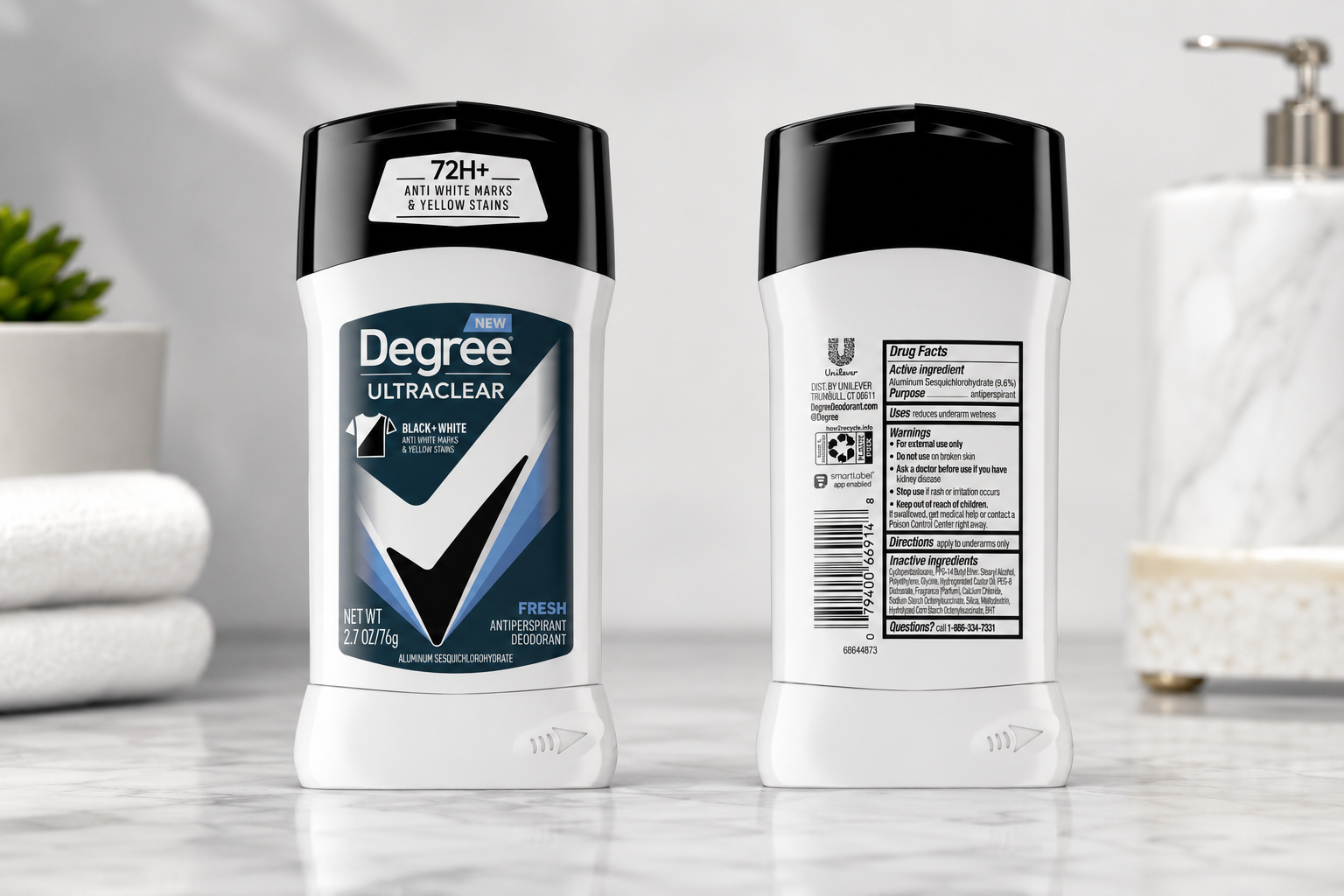 Degree UltraClear Fresh Antiperspirant Deodorant Stick – 72H Protection