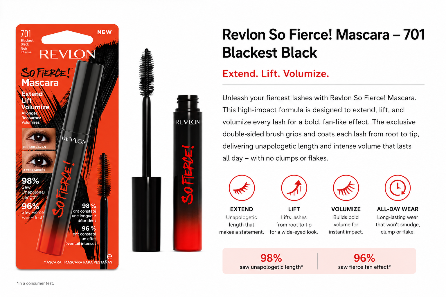 Revlon So Fierce! Mascara – 701 Blackest Black