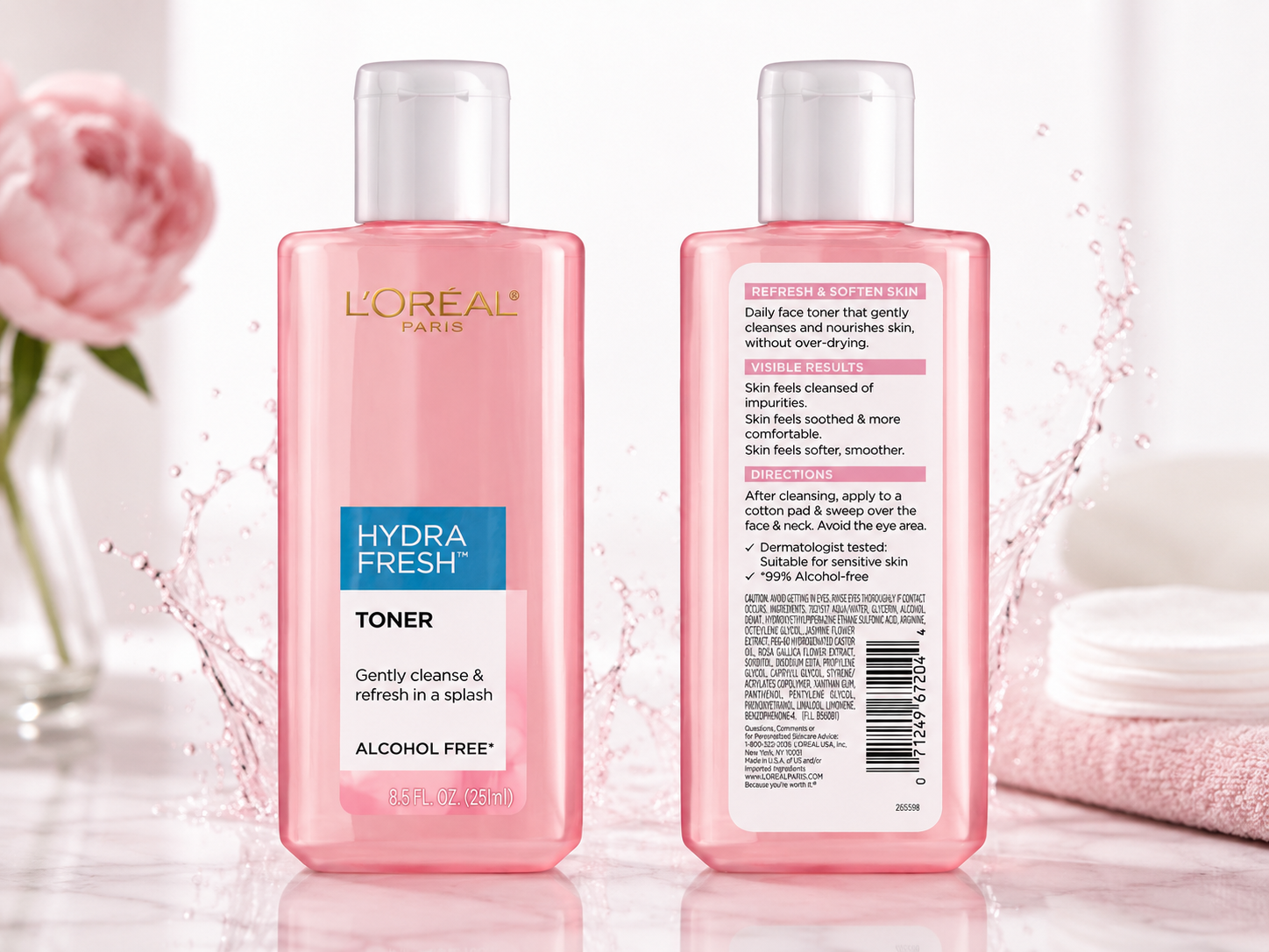 L’Oréal HydraFresh Alcohol-Free Facial Toner Gentle Refresh Toner