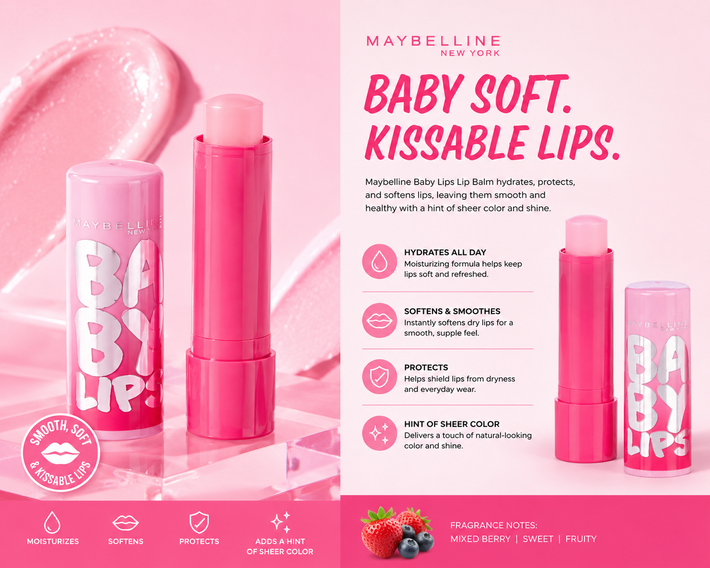 Maybelline Baby Lips Moisturizing Lip Balm Soft & Hydrating Lip Care