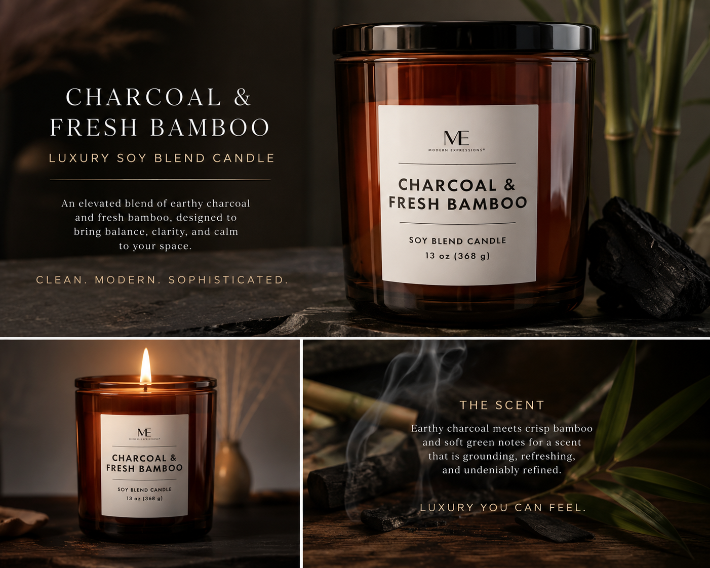 Charcoal & Fresh Bamboo Luxury in Every Burn