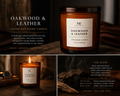 Oakwood & Leather Luxury Soy Blend Candle Warm, Bold & Sophisticated
