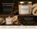 Sandalwood & Cashmere Luxury Scented Candle Warm, Soft & Elegant