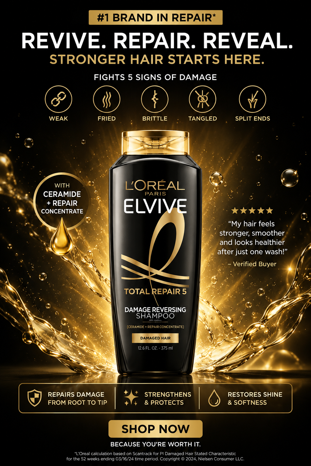 Repair & Restore Luxury Shampoo Total Repair 5 by L’Oréal Paris