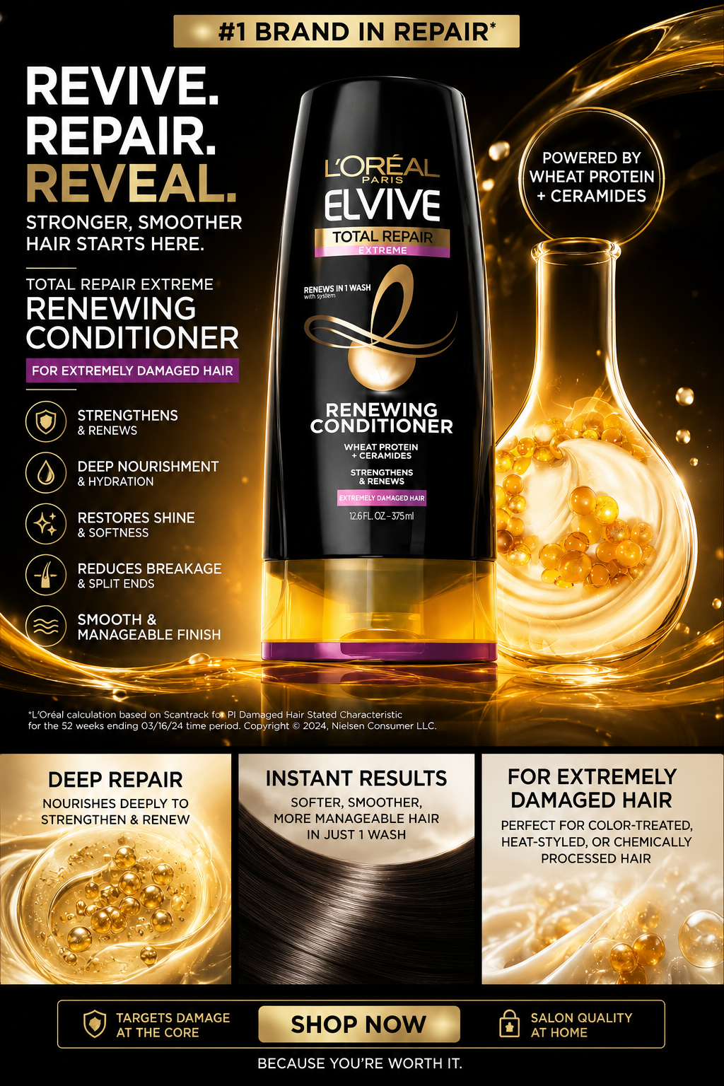 Extreme Hair Repair Renewing Conditioner Total Repair by L’Oréal Paris
