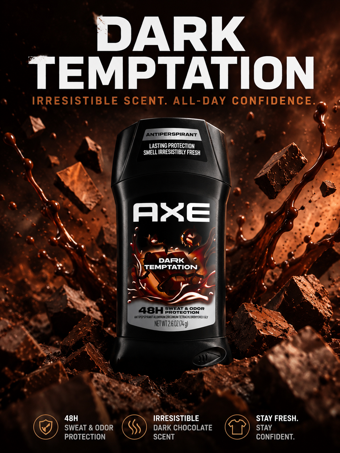 AXE Dark Temptation Antiperspirant 48H Sweat & Odor Protection