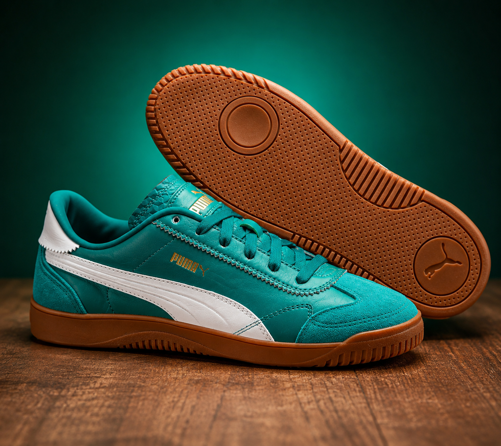 PUMA Club 5v5 Lux Men’s Sneakers Green/White Gum Sole | Authentic PUMA Certified | Premium Street Style SIZE 9