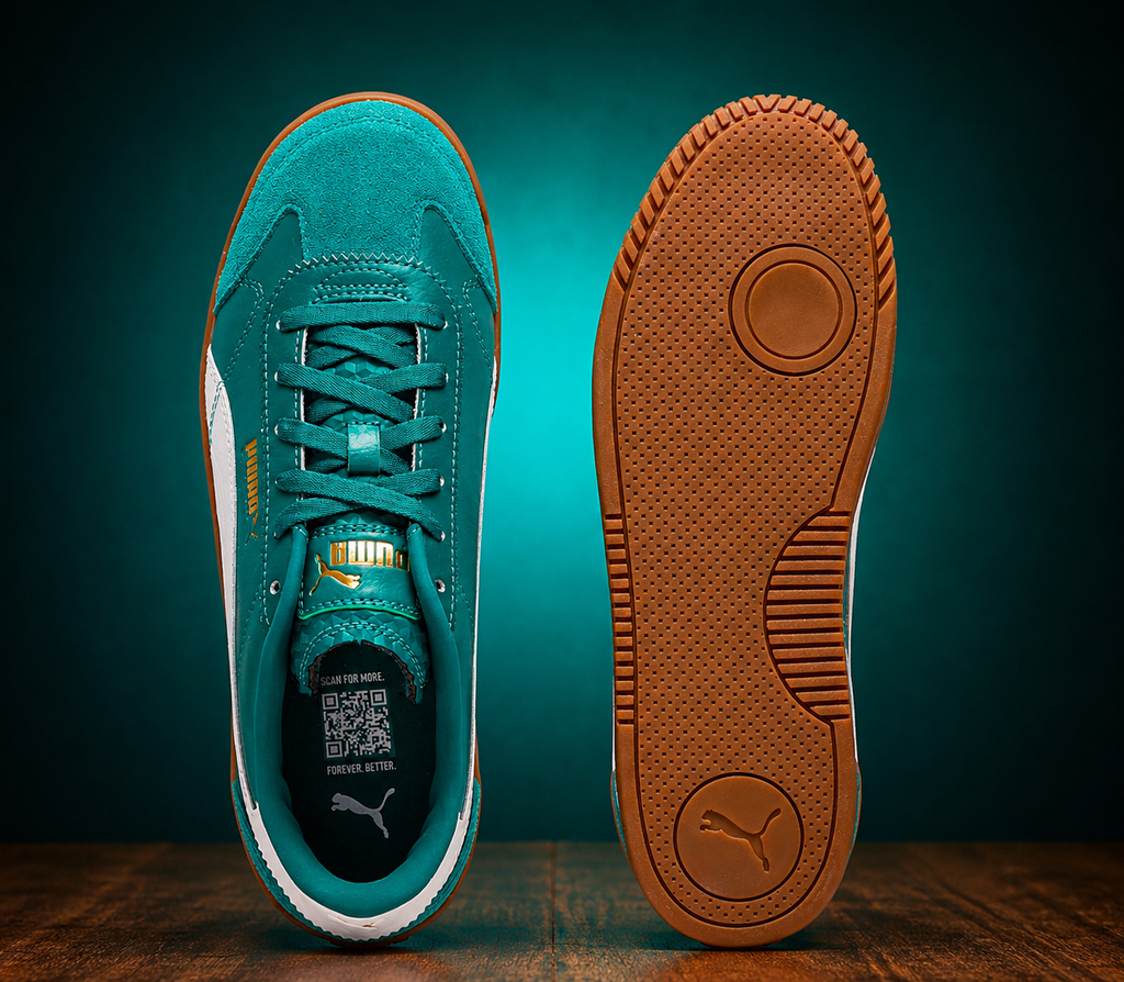PUMA Club 5v5 Lux Men’s Sneakers Green/White Gum Sole | Authentic PUMA Certified | Premium Street Style SIZE 9