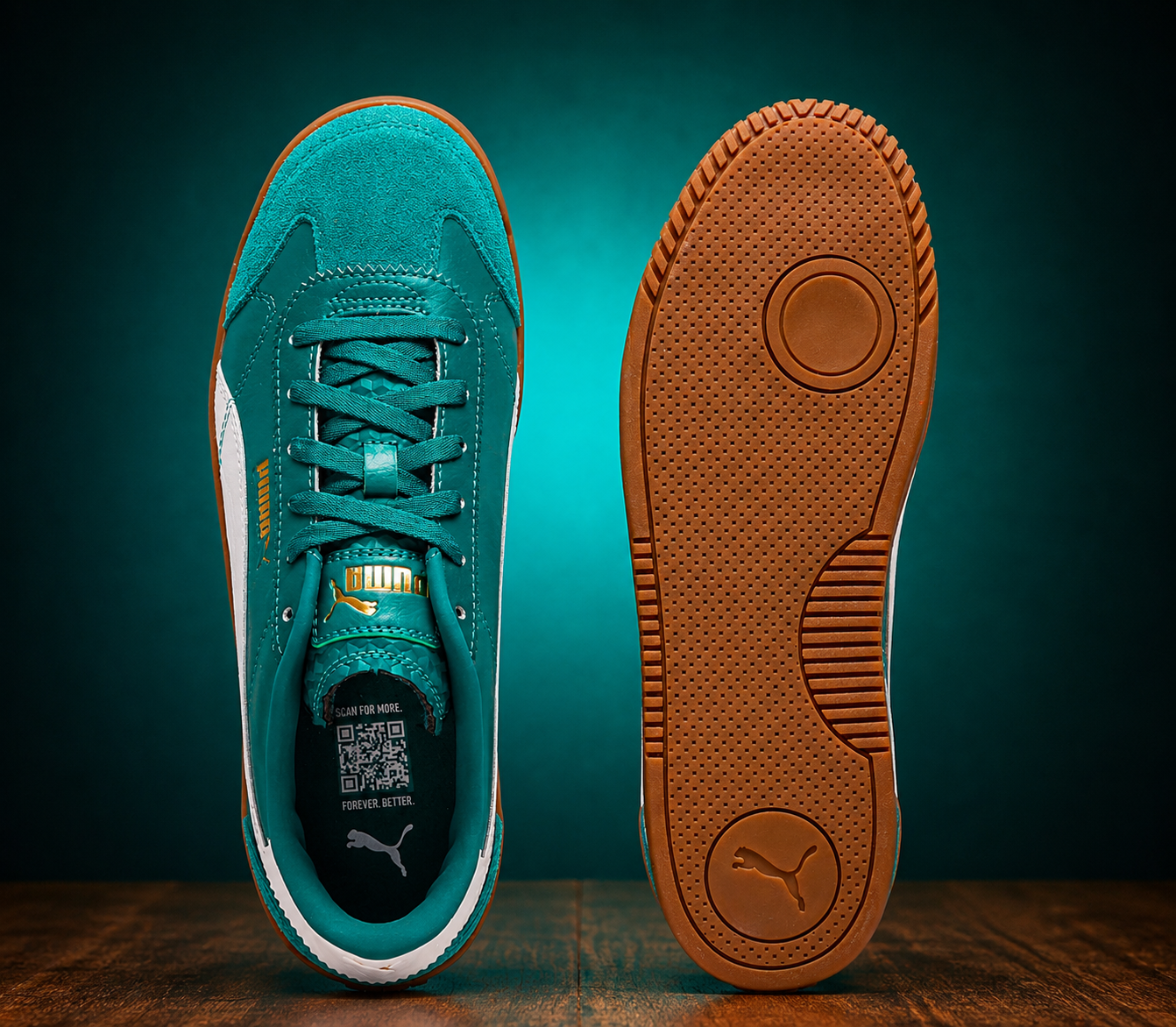 PUMA Club 5v5 Lux Men’s Sneakers Green/White Gum Sole | Authentic PUMA Certified | Premium Street Style SIZE 9