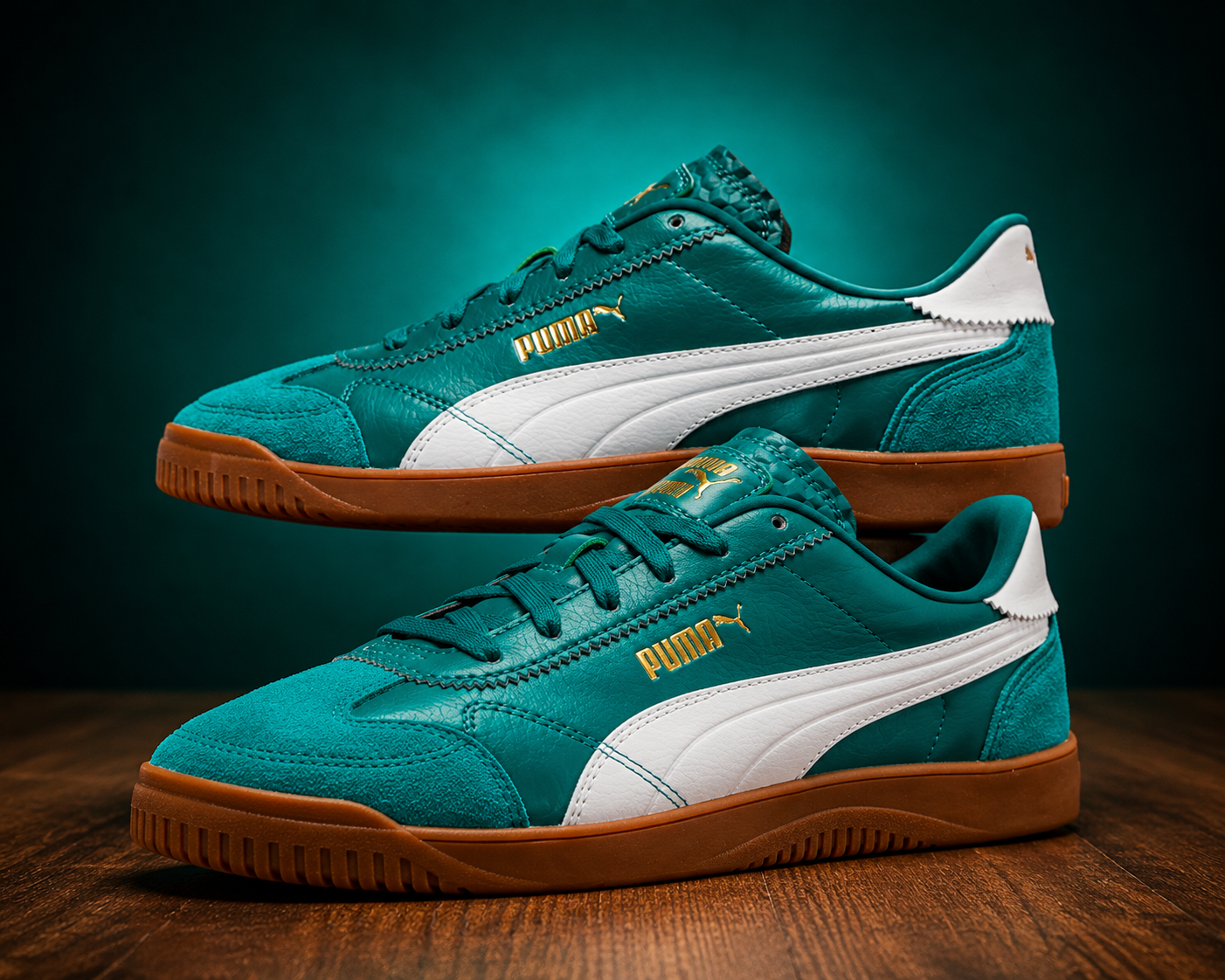 PUMA Club 5v5 Lux Men’s Sneakers Green/White Gum Sole | Authentic PUMA Certified | Premium Street Style SIZE 9