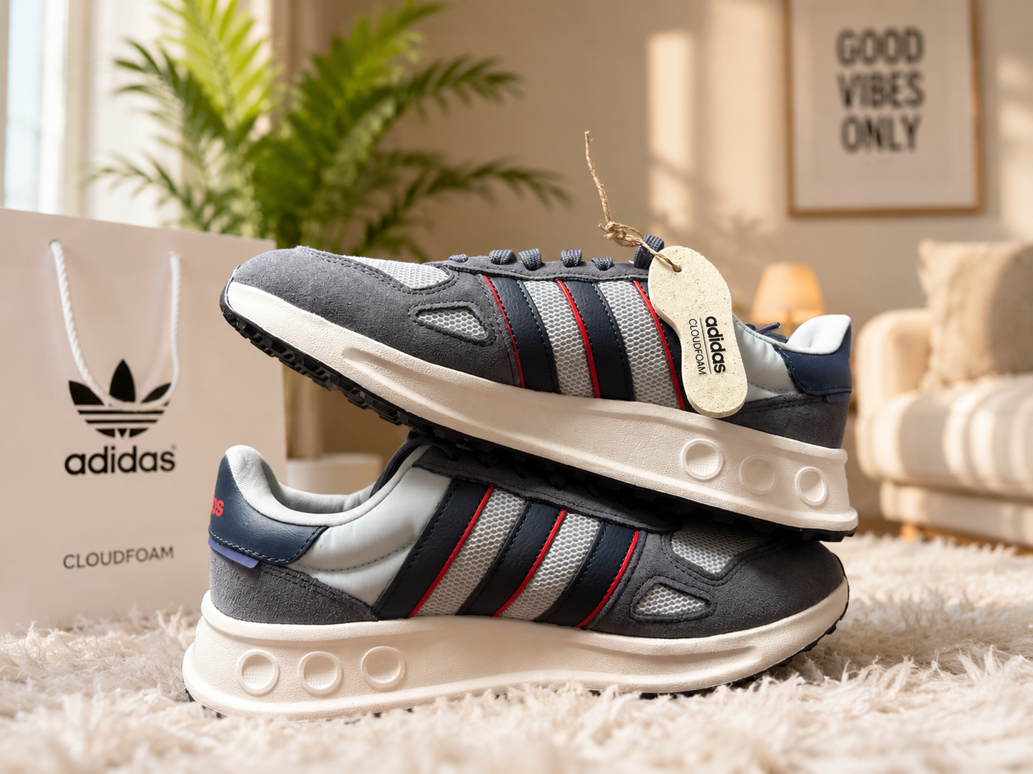 Adidas Run 84 Cloudfoam Running Shoes Men’s Size 8 New in Original Adidas Box Retro Style & All-Day Comfort