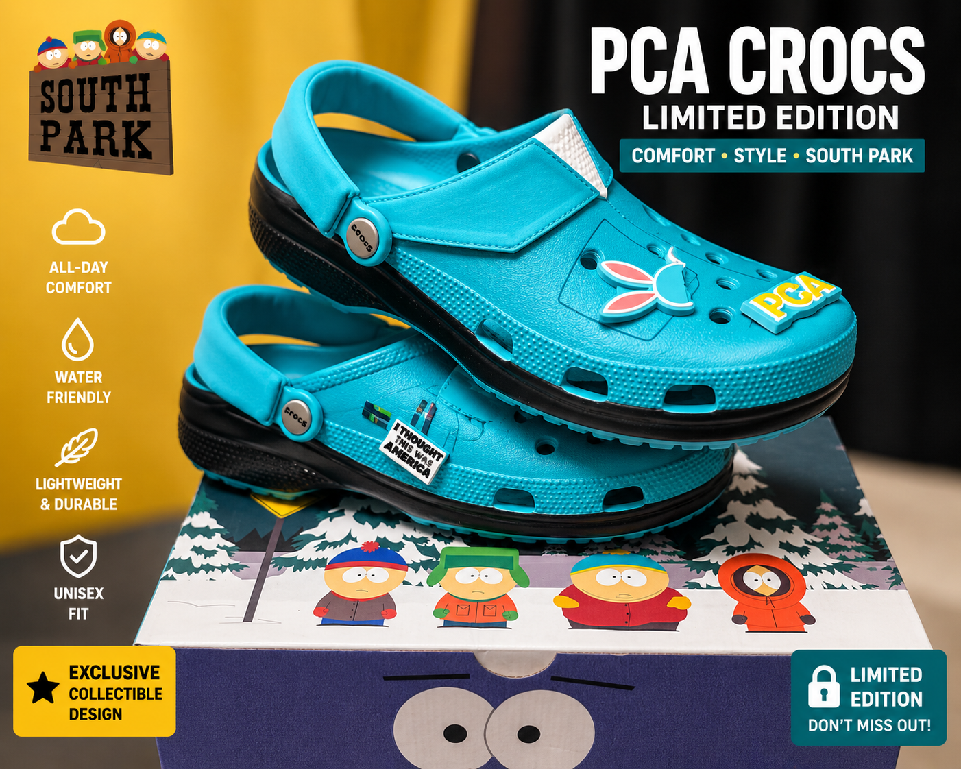 Authentic South Park Crocs Custom Clogs Limited Edition Collectible Size 12 Men’s