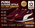 PUMA ST Runner Sneakers Size 12 Burgundy/White