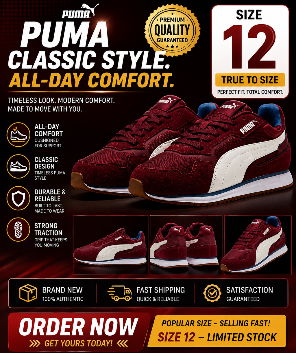 PUMA ST Runner Sneakers Size 12 Burgundy/White