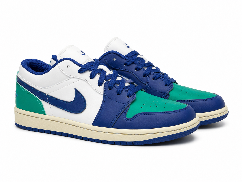 Air Jordan 1 Low White Blue Green Men’s Size 10