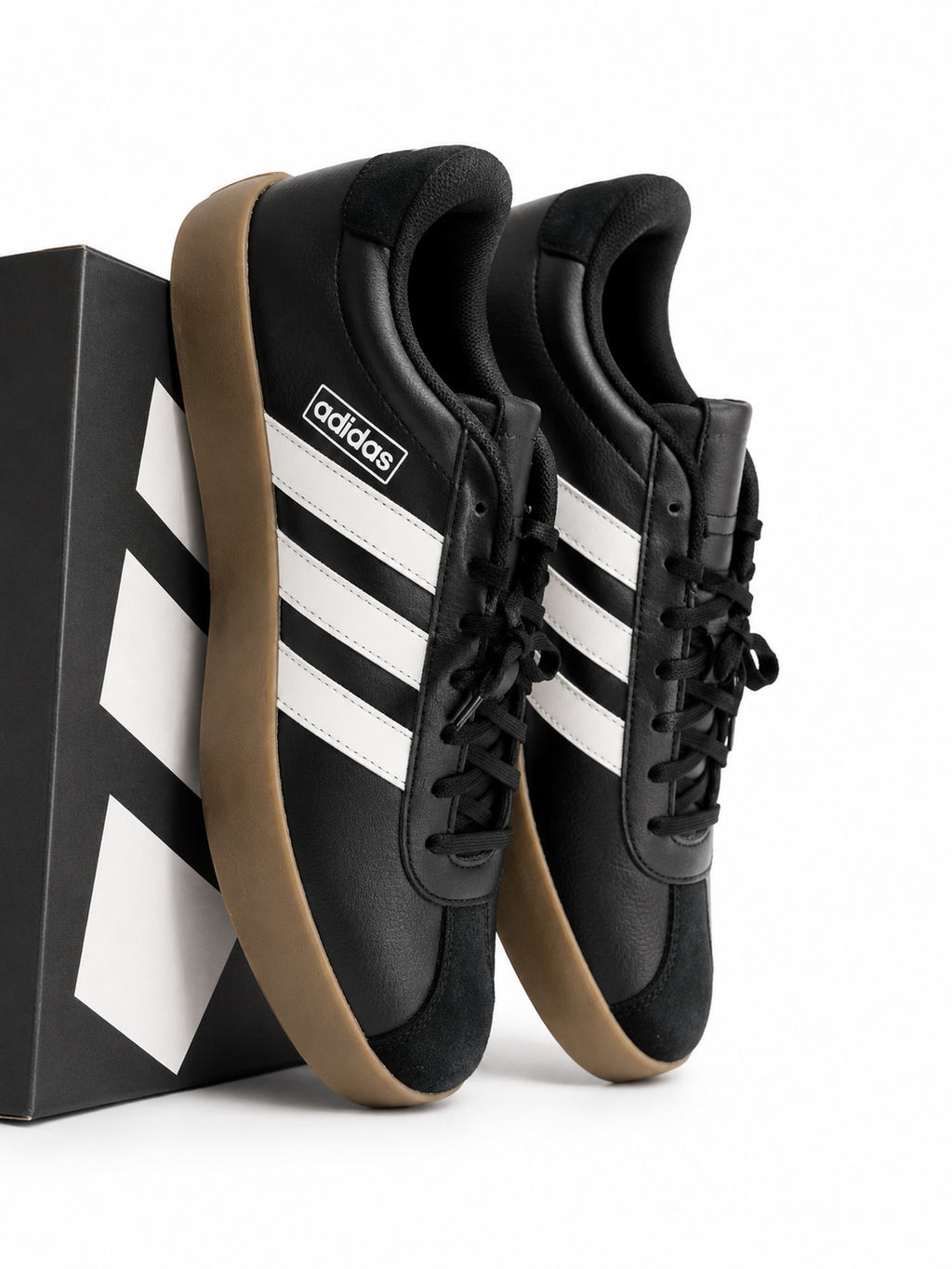 Adidas VL Court 3.0 Black/White Gum Sole Sneakers Men’s