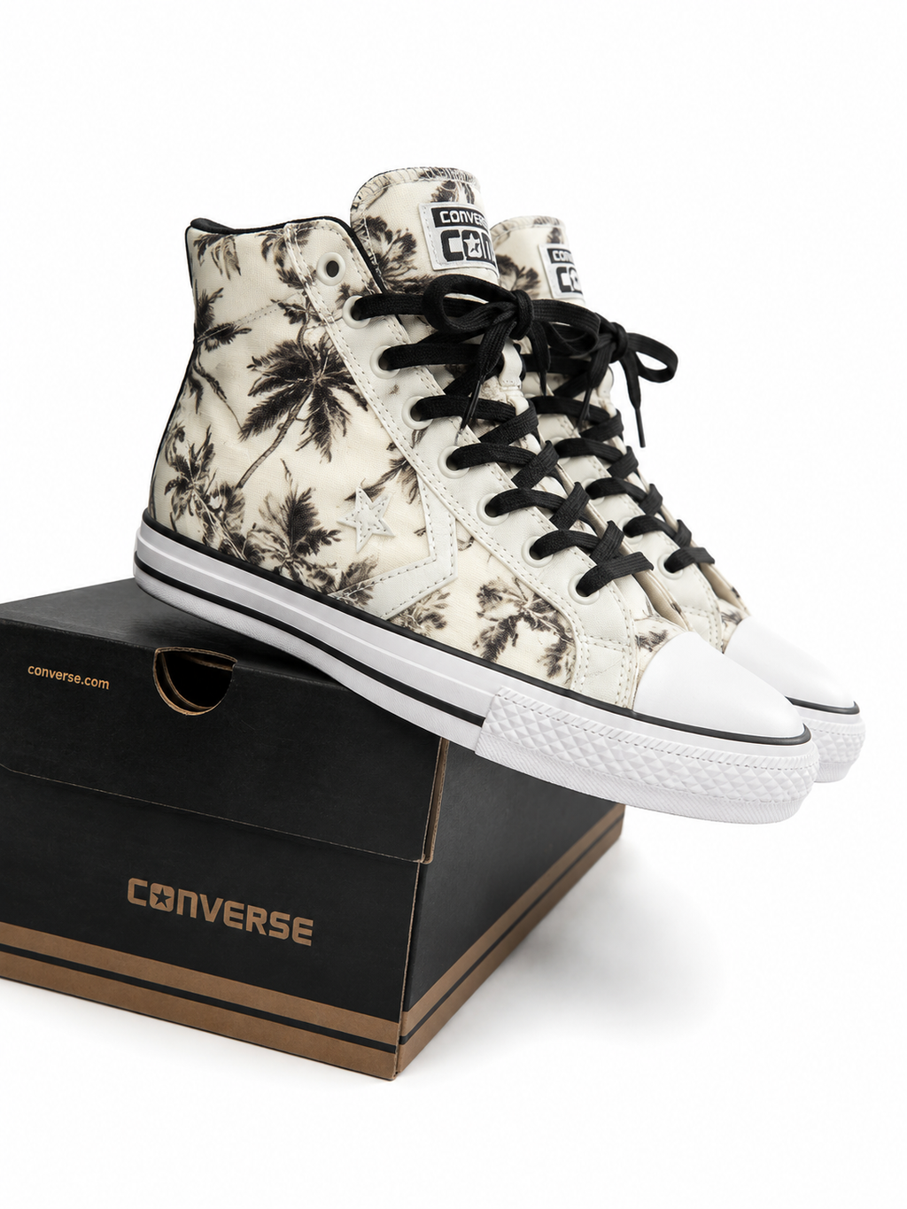 Converse Star Player Hi Top Palm Print Sneakers Men’s 7.5 Women’s 9.5 Rare Excellent Condition